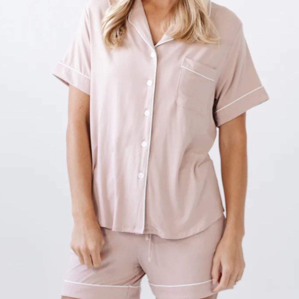 Cozy Earth New Women's Short Sleeve Bamboo Pajama Set Size Small Blush
